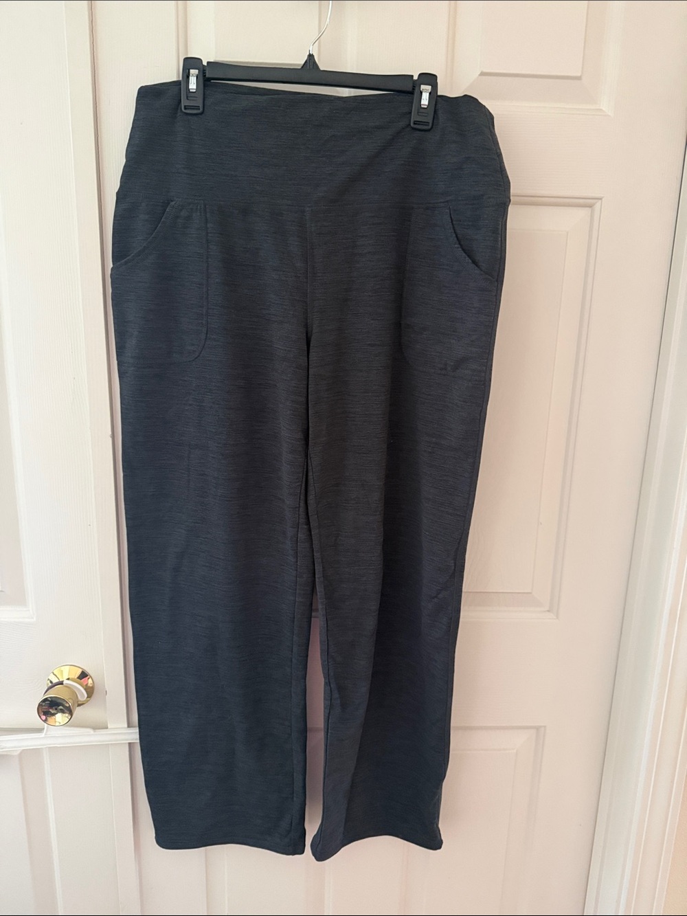 Grace & Lace Wide-Leg Pull-On Track Pants - Charcoal